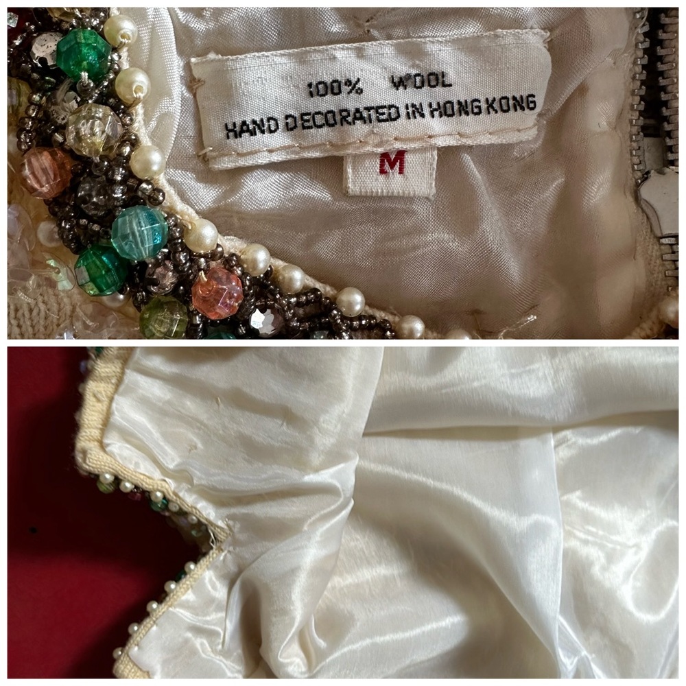 VINTAGE SEQUINED BEADED-TRIMMED SLEEVELESS TOP - Picture 5 of 8